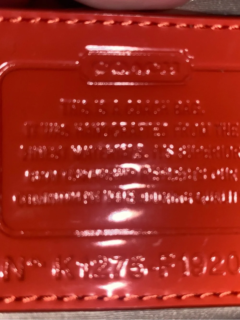 Coach Brown Signature Tote with Coral Trim